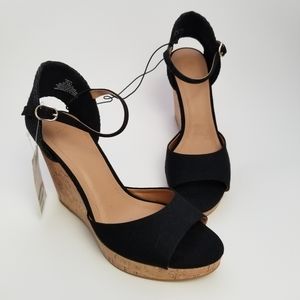 Black cork wedges 9.5